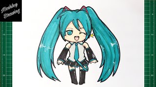 How to Draw Chibi Hatsune Miku [upl. by Lemyt]