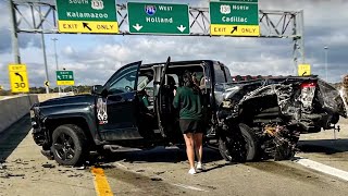 INSANE HIGHWAY CRASH CAUGHT ON DASH CAM [upl. by Sokil661]