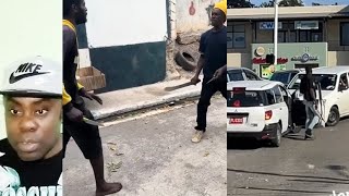 Machete man swing at knifeman weapon pulled in road rage obeah magic or what [upl. by Newfeld130]