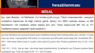 TƏHSİL MƏZUNİYYƏTİNİN HESABLANMASI İLƏ BAĞLI PRAKTİK MİSAL [upl. by Illom]