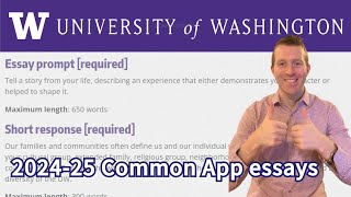 University of Washington 2024 Essays uw commonapp collegeadmissions universityofwashington [upl. by Kerril162]