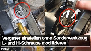 Vergaser einstellen ohne Sonderwerkzeug – L und HSchraube modifizieren  DIY  How To  TUTORIAL [upl. by Entsirhc]