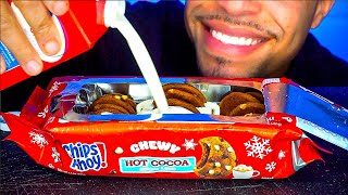 CHIPS AHOY CHEWY HOT COCOA COOKIES WITH MILK CREAM EATING IN BOX MUKBANG SOUNDS [upl. by Eidarb]