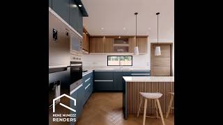 Enscape Interior Render animacion3d kitchen interiordesign enscapeforsketchup enscape3d [upl. by Gnolb]