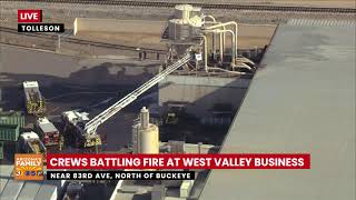 LIVE Crews battling fire at West Valley business [upl. by Aicila]