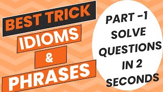 IDIOMS AND PHRASES BEST TRICKS  PART 1Competitive Exams  CUET 2024SSCCGLBanking  CET2024 [upl. by Banna]