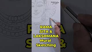 RAMA SITA Mural Painting ytshorts artpaintingtutorialforbeginners skeching viralshorts [upl. by Cirle587]