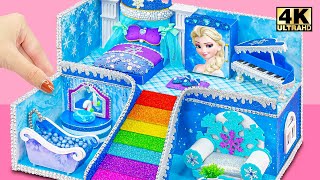 Build Dream Miniature Frozen House with Rainbow Stairs for Queen ❄️ DIY Miniature Cardboard House [upl. by Laehctim354]