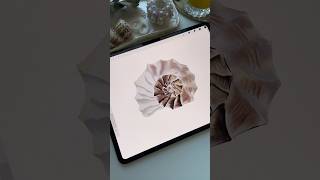 Drawing Process in Procreate  Digital Watercolor Seashell shorts procreate tutorial [upl. by Ybrad]