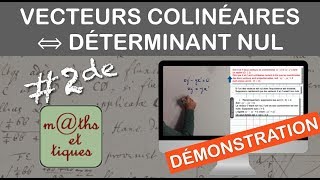 DEMONSTRATION  Vecteurs colinéaires ⇔ Déterminant nul  Seconde [upl. by Aneeh712]