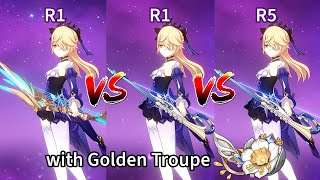 R1 Skyward Harp vs R1R5 Stringless  Fischl Aggravate Weapon Comparison  Genshin Impact [upl. by Moncear318]