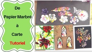 Créations de cartes avec du Papier Marbré  Tutoriel Facile [upl. by Ecela]