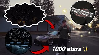 INSTALLING STARLIGHT HEADLINER AT A CAR MEET [upl. by Yelreveb]