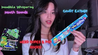 ASMR Candy Eating 🍭Mouth Sounds👄 Inaudible Whispering [upl. by Nnanaej]