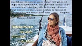 Culte dadieu Rébecca WURGLER née JACKY [upl. by Lancaster]