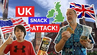 American Father amp Son Try British Snacks for the First Time US UK Part 1 [upl. by Naibaf]