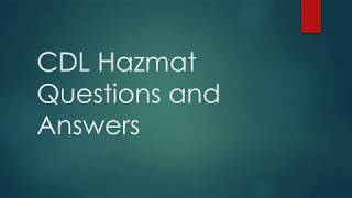 CDL Hazmat Endorsement Test Questions And Answers [upl. by Bertila]