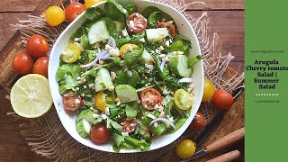 Arugula Cherry Tomato Salad  Summer Salad  Rocket Leaves Salad  Vegan Salad [upl. by Pressman]