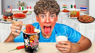 Eating the SPICIEST Foods from Around the World [upl. by Eatnod886]