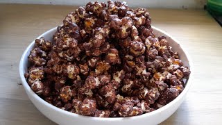 Chocolate popcorn in 5 minutes  easy snack recipe  විනාඩි 5න් චොකලට් පොප්කෝන් [upl. by Ardnazil]