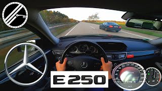 MercedesBenz E 250 CGI W212 204 PS Top Speed Drive On German Autobahn No Speed Limit [upl. by Nycila12]