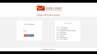 Pincode locator tool  Indian pin code location finder  webdlab [upl. by Hall]