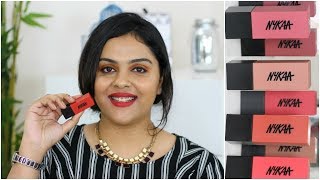 Nykaa Ultra Matt Lipstick Swatches  Review Tanutalks [upl. by Abdulla537]