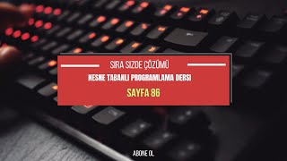 Sayfa 86 Sıra Sizde Uygulaması  Nesne Tabanlı Programlama Ders Kitabı [upl. by Innoj782]