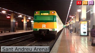 Sant Andreu Arenal R3  R4  R7  R12  Rodalies Barcelona  Renfe 447  Civia [upl. by Noiraa142]