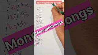 12 Monophthongs Sounds In English🔥💯english pronunciation shorts learnenglish tips [upl. by Edwin]