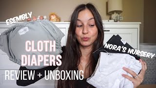 CLOTH DIAPERING  Noras Nursery unboxing  Esembly diapers review [upl. by Gustafsson]