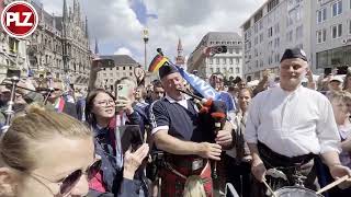 Scotland fans get the bagpipes out in Munich 🎶 [upl. by Eirolam]