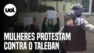 Afeganistão Mulheres protestam contra o Taleban nas ruas de Cabul [upl. by Faletti585]