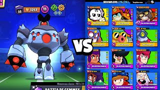 TOUS LES 76 BRAWLERS vs LE ROBOT 100000 HP  QUI est le PLUS RAPIDE à le BATTRE  🔥 [upl. by Drandell]