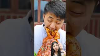 Mukbang  Pig head  Spicy Pork Head  funny mukbang  funny video  Fatsongsong and thinermao [upl. by Aikam]