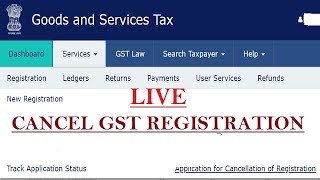 GST registration Cancellation Live How to cancel GST registration GST Number cancelsurrender [upl. by Royd]