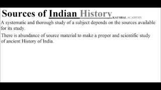 IAS VIDEO NOTES GS History CH 1  Sources of Indian History [upl. by Isied]