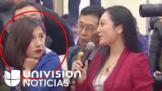 La volteada de ojos en cámara de una reportera que fue censurada en China [upl. by Asil]