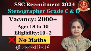 SSC Stenographer Vacancy 2024 Out  SSC Steno Notification 2024  JGJ [upl. by Yovonnda]