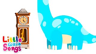 🦖Hickory Dickory Dock with Dinosaurs  Nursery Rhymes For Toddlers  Little Wave Songs  Baby Coco [upl. by Rolandson]