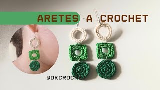 Hermosos ARETES formas geométricas a CROCHET muy FACIL🌺🥰 [upl. by Nifares]