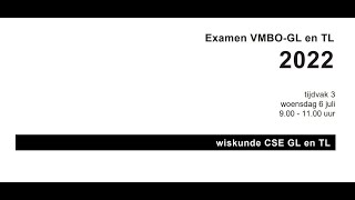 Wiskunde Examen Vmbo GLTL 2022 Tijdvak 3 Opg 19 tm 20 [upl. by Joon]