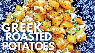 Greek Potatoes  Crispy Greek Potatoes with Feta Cheese [upl. by Nerad]