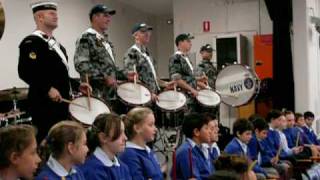 Australian Navy Band performs Waltzing Matilda with Matraville schoolchildren [upl. by Eugatnom]