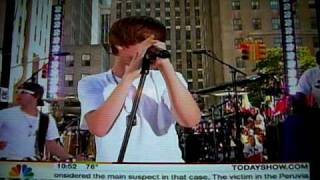 Justin Bieber singing quotNever Say Neverquot live on Today Show [upl. by Ahsinit831]