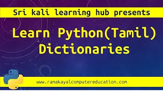 Learn Python in Tamil  Python Dictionaries Explained  KeyValue Pair Basics [upl. by Malvin]