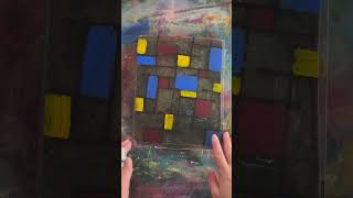 Multi layer gel plate print  Inspired by Mondrian [upl. by Nwahs]