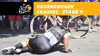 Groenewegen crashes  Stage 9  Tour de France 2018 [upl. by Mcgrody]