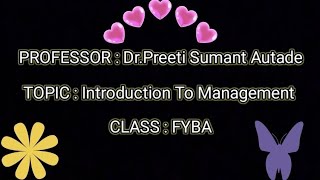 INTRODUCTION TO MANAGEMENT FOR FYBA SWAMI VIVEKANAND NIGHT COLLEGE DOMBIVLI [upl. by Keeton]