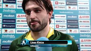 Postgame L Kleiza D Draper LTUCRO EuroBasket 2013 [upl. by Suciram]